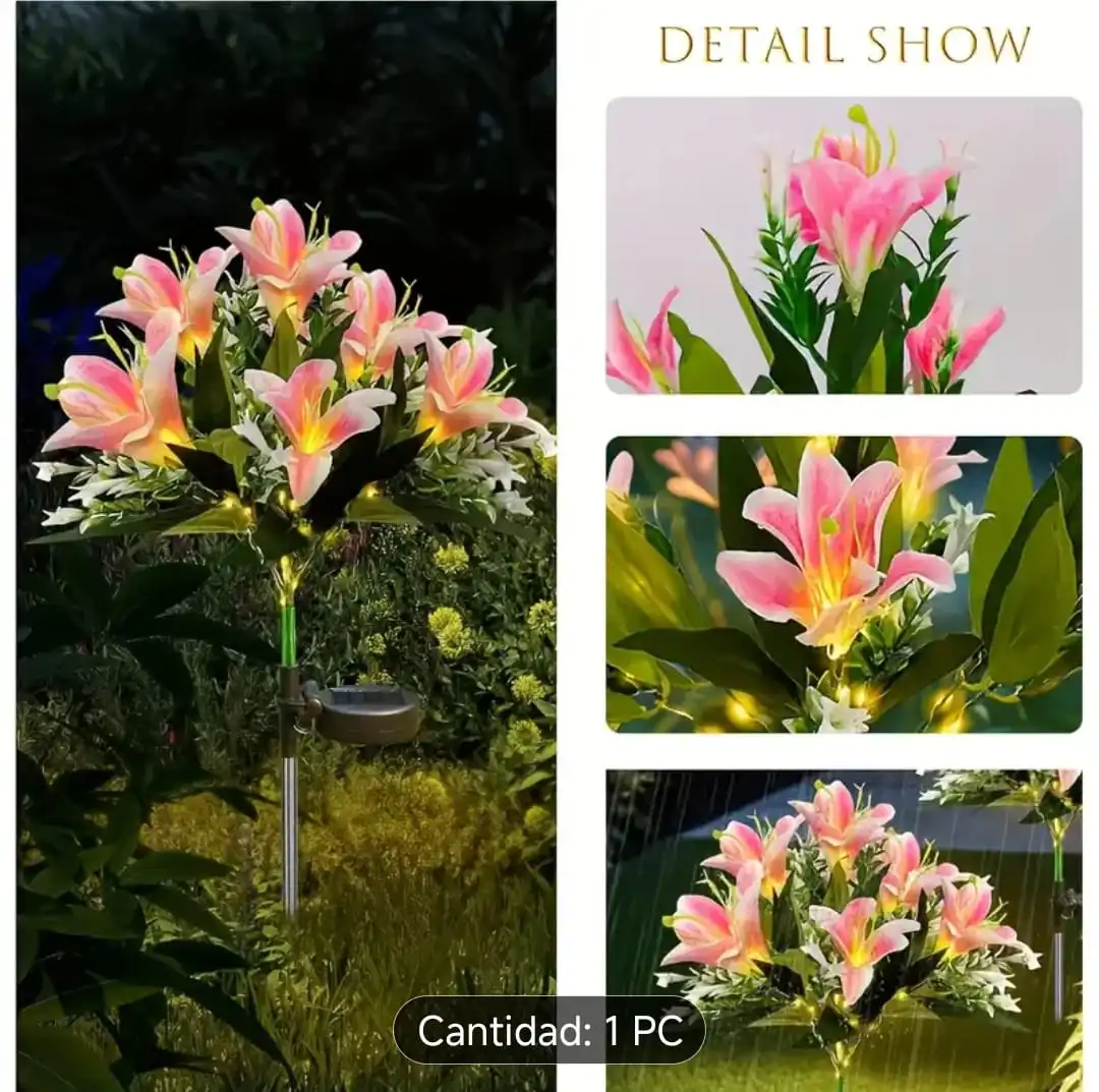 100.2.1.1 Flores con luces y panel solar